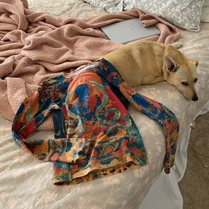 Psychedelic Blue Lady Long Sleeve Shirt